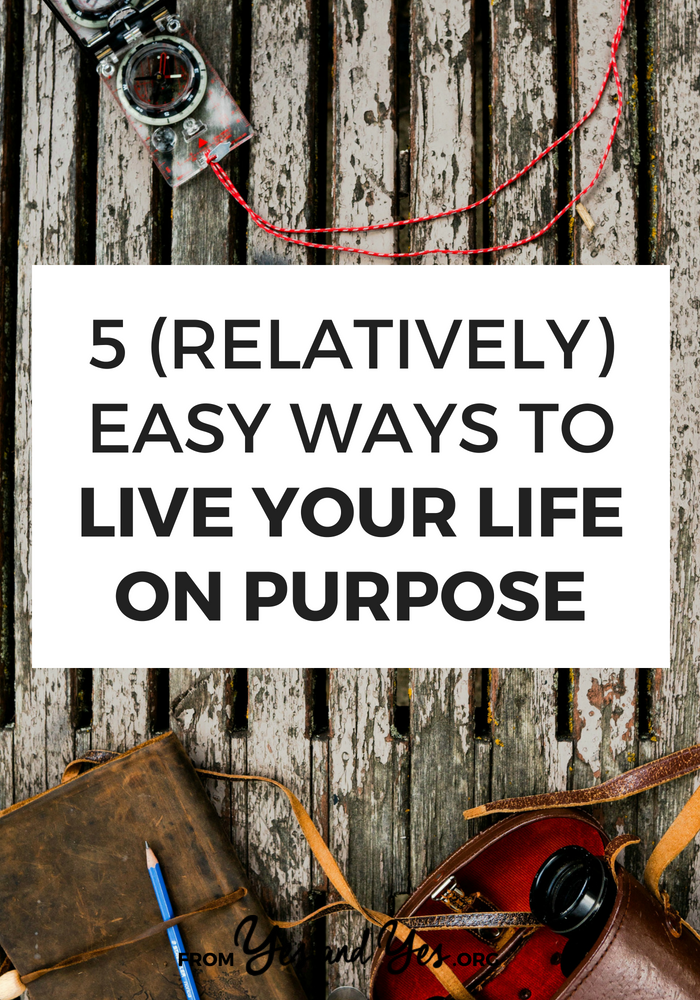 Sick of wandering through your life in a haze? Want to live your life on purpose? DUDE, DON'T WE ALL. Click through for 5 tips that will help >> yesandyes.org