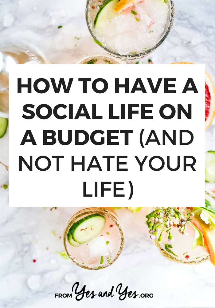 Is it possible to have a decent social life on a budget? Without hating your life and alienating all of your friends? Yes! Read on for tons of great ways to have fun, see your friends, and NOT spend tons of money. #frugalhacks #moneysavingtips #savemoney #centsandpurpose