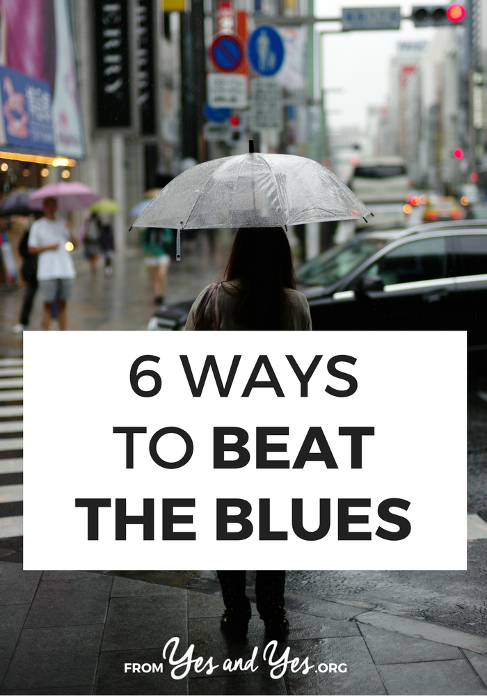How do you beat the blues? How do you cheer yourself up? Click through for 6 solid ideas that will get you out of any bad mood!