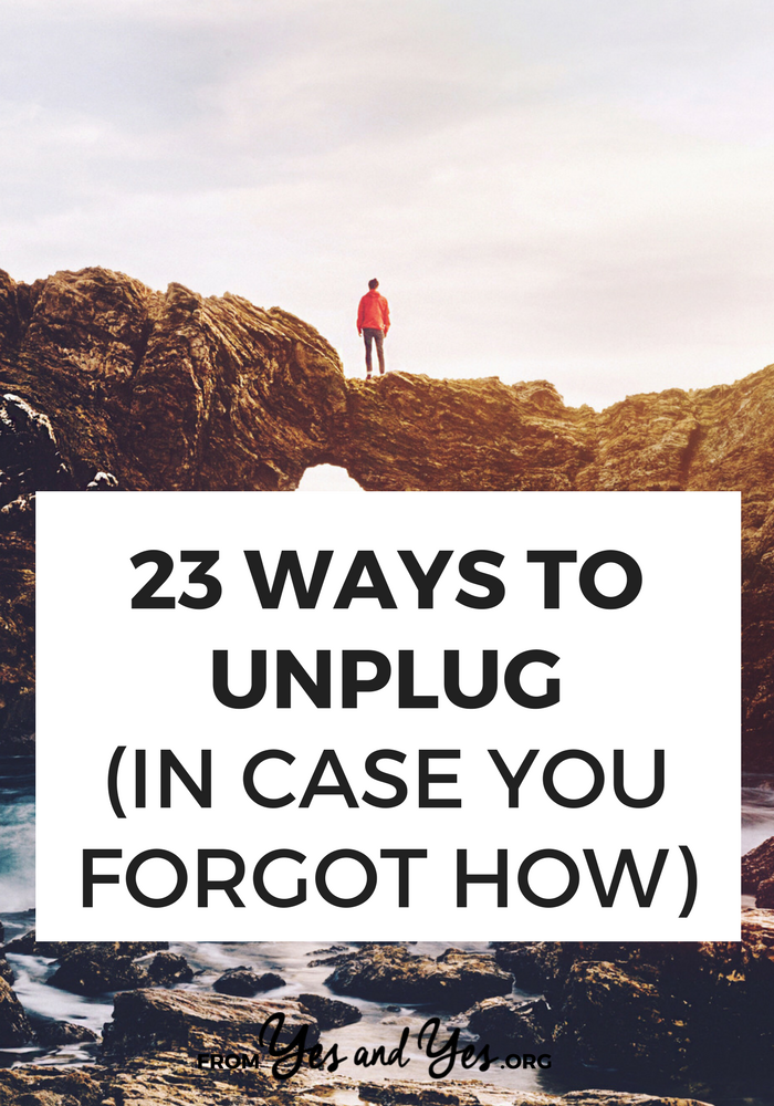 It can be oddly hard to think of ways to unplug or tech-free activities that don't involve a computer or smart phone! Click through for 23 ways to give your smart phone a break!