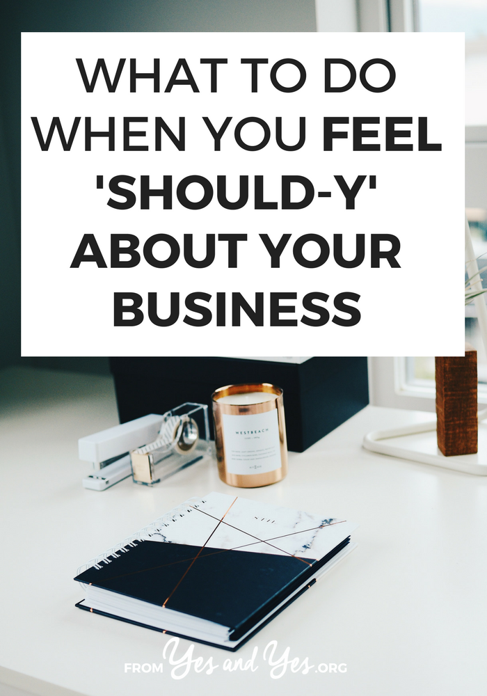 Do you feel overwhelmed by all the things you 'should' be doing in your business? Or the things you 'should' want? For a long time, I was ... but then my friend Laura taught me this one simple mindshift and everything changed. Click through to try it for yourself! // sarahvonbargen.com
