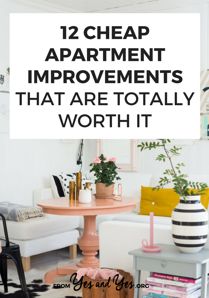 Looking for cheap apartment improvement ideas? Read on for 12 rental DIYs that will make any space more inviting and homey! #cheapdecor #budgetdecorating #savemoney #budgettips