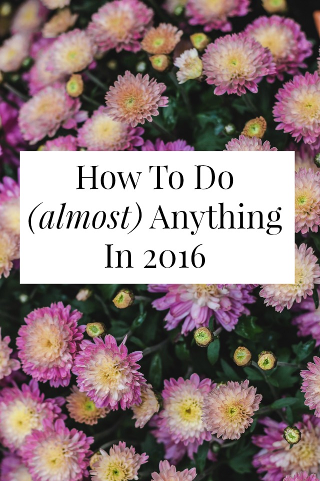 how to do anything in 2016