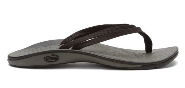 black chaco flip flops