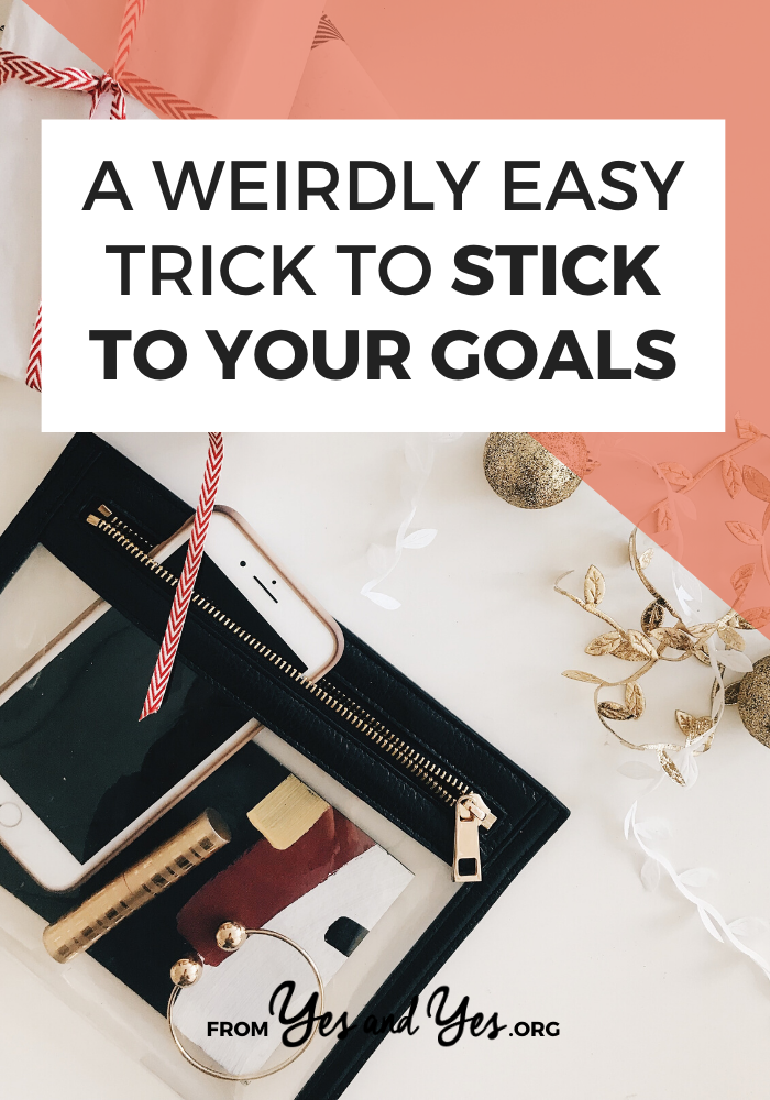 Want to keep your resolutions and reach your goals this year? This unusual method is head-slappingly easy but really effective. Even better, it's most likely to help you in those moments of low energy and temptation! Tap through to find out what it is and how I've used it. #resolutions #goalsetting #habits #motivation #productivity #Successful #Habits #Routine #DailyHabits #Mindset #SelfImprovement #PersonalDevelopment #PersonalGrowth #SelfHelp #Routines #Balance #GrowthMindset