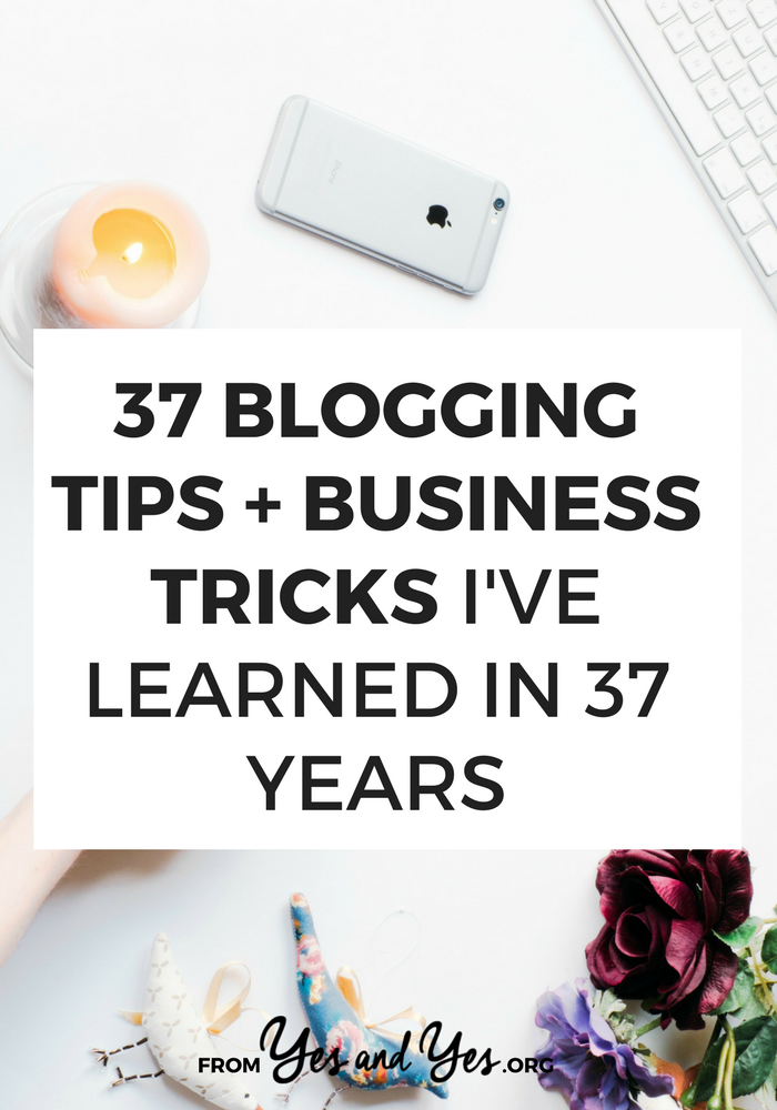 What sort of blogging tips do you learn from 9 years of blogging? What business tricks do you learn from working with hundreds of clients? In celebration of my 37th birthday, a huge round up of business advice! >> yesandyes.org
