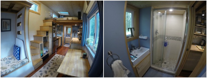 Can a couple live in a Tiny House and still like each other? This couple is! Click through for their tips on minimalism, small space living, and how to live in a Tiny House with a dog!